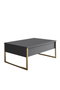 Hanah Home Conjunto de muebles de salón Luxe, Antracita y Oro